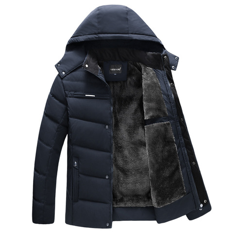 Parka Men Coats 2022 Winter Jacket Men Thicken Hooded Waterproof Outwear Warm Coat Fathers' Clothing Casual Men's Overcoat ► Photo 1/5