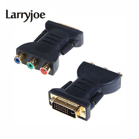 Larryjoe Gold Plated DVI Adapter DVI-I 24+5 Male to 3 RCA Component Display Adapter PC HDTV Projector Connectors ► Photo 1/3