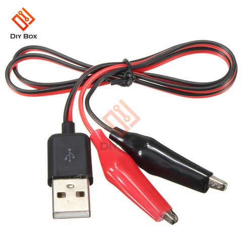 Alligator Test Clips Clamp to USB Male Connector Power Supply Adapter Wire 60cm USB Alligator Clips Crocodile Wire ► Photo 1/6