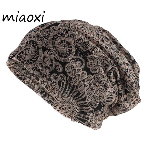 miaoxi Hip Hop Fashion Women Hat Caps Lady Summer Rayon Beanies Scarf Double Use Adult Girl's Gorros Casual Brand Hats ► Photo 1/6