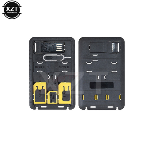 5 in 1 Universal Mini SIM Card Adapter Storage Box Kits For Nano Micro SIM Card Memory Card Protector Holder Reader Case Cover ► Photo 1/4