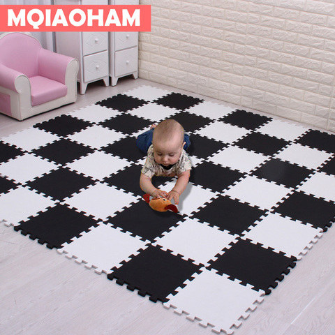 MQIAOHAM Baby EVA Foam Play Puzzle Mat 18pcs/lot Black and White Interlocking Exercise Tiles Floor Carpet And Rug for Kids Pad ► Photo 1/6