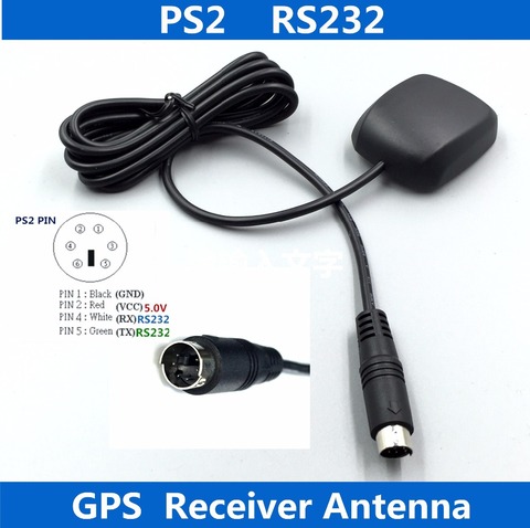 9600 baud rate RS232,PS2 male connector RS232 GPS receiver  module,FLASH, GPS module antenna GN200 ,replace BR-355S4 ► Photo 1/4