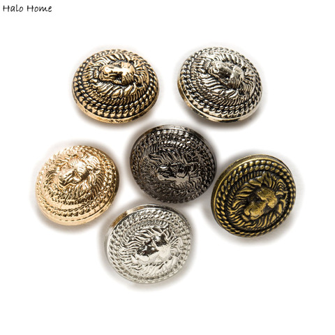 Halo Home 5pcs Lion Pattern Shank Metal Button Round for Sewing Clothing Suits Blazer Jacket Uniform Handwork 12.5-25mm ► Photo 1/5