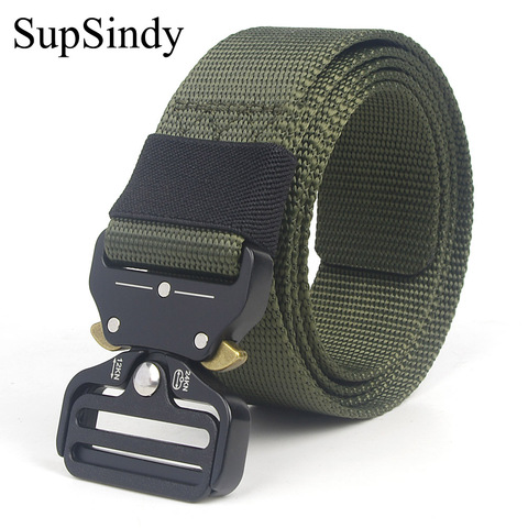 SupSindy Men&Women Tactical Belt 90--200+cm Quick release Military Nylon Belt Outdoor multifunctional Training Belt High Quality ► Photo 1/6