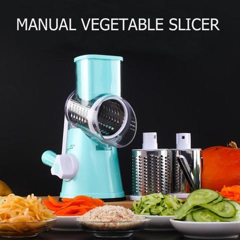 3 in 1 Multifunction Vegetable Slicer Manual Home Kitchen Accessories  Grater Vegetable Chopper Roller Cutter Potato Spiralizer