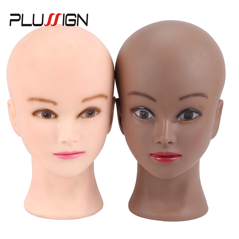 New Female Bald Mannequin Head With Stand Cosmetology Practice African  Training Manikin Head For Hair Styling