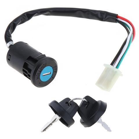 4 Wires Universal 2 Ignition Keys Start Switch Door Lock Key Motorcycle Accessories for ATV Go Kart Scrambling Motorcycle ► Photo 1/6
