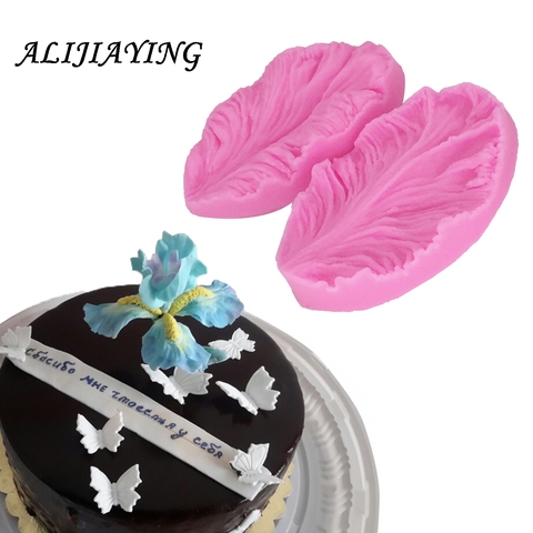 2Pcs/set Fondant silicone mold 3D flower cooking wedding decoration baking Sugar Craft Molds Leaves petal DIY Cake D0748 ► Photo 1/6