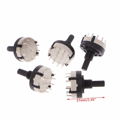 5 Pcs 4P3T 4 Pole 3 Position 6mm Shaft Diameter Band Selector Rotary Switch ► Photo 1/6