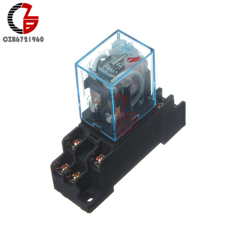 Power Relay LY2NJ Socket Base 220V AC Coil Miniature Relay DPDT 8 Pins 10A 240VAC LY2 HH62P LY2 JQX-13F with PTF08A ► Photo 1/6
