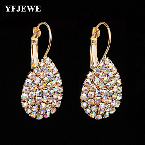 YFJEWE Women Waterdrop Rhinestone Earrings Fashion Crystal Drop Earrings Free Shipping Boucle D'oreille Femme E601 ► Photo 1/6