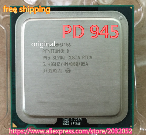 Original Intel Pentium PD945 Processor (3.40 GHz/4M /800 MHz)Desktop LGA775 PD 945 D 945 CPU free Shipping ► Photo 1/1