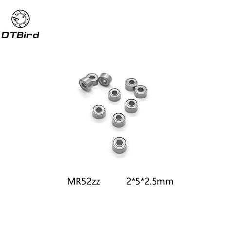 Free shipping 10pcs High quality Low-speed bearings MR52 Z  MR52ZZ MR52Z L-520ZZW52 2x5x2. 5 mm  2*5*2.5 mm ► Photo 1/6