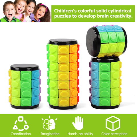 New 3d Rotate Slide Babylon Tower Stress Cube Puzzle Toy Cube Kids Adult Color Cylinder Sliding Puzzle Sensory Toy ► Photo 1/4