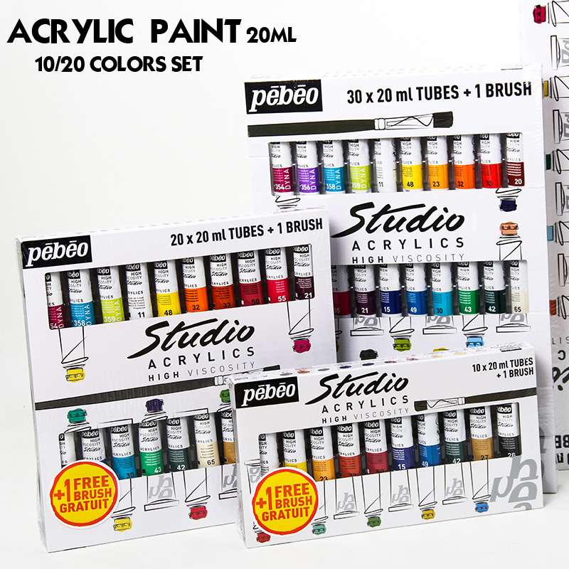 WINSOR&NEWTON 12/18/24 Colors Professional Acrylic Paints Set 10ml Hand  Painted Wall Painting Textile Paint