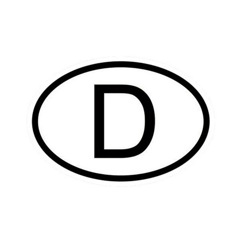 15*10CM D Germany Country Code Oval Car Stickers Decals Motorcycle Car Styling Black/Silver C1-0069 ► Photo 1/2
