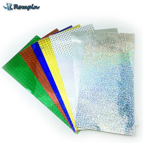 Rompin 7pcs 10*20cm Holographic Adhesive Film Flash Tape Lure Making Fly Tying Material Metal Hard Baits Change Color Sticker ► Photo 1/1