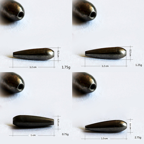 3/5/10PCS For Choose Tungsten Bullet Worm Weight Flipping Weight 0.75g 1.25g 1.75g 2.75g Fishing Sinker Lure Fishing Accessories ► Photo 1/6