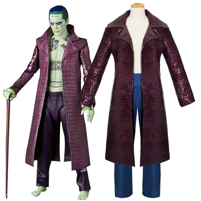 Suicide Squad Batman The Joker Jared Leto Outfits Coat Cosplay Costume Halloween