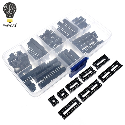 66PCS/Lot DIP IC Sockets Adaptor Solder Type Socket Kit 6 8 14 16 18 20 24 28 40 Pin DIP-8 16-Pins DIP8 DIP16 IC Connector ► Photo 1/6