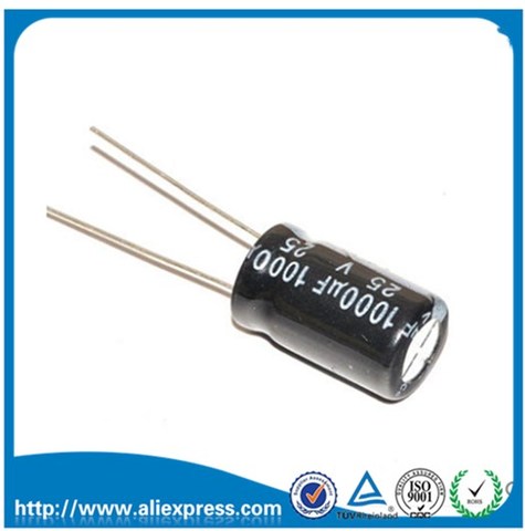 10PCS Aluminum electrolytic capacitor  1000 uf 25v size 10*17mm 25 V / 1000 UF Electrolytic Capacitor 1000UF 25V ► Photo 1/1