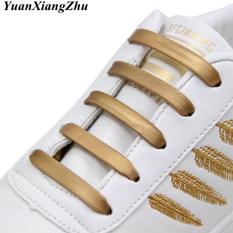 12pcs/16pcs Elastic Silicone Shoelace Practical Fashionable Men Women Lazy Hammer Type Shoe laces Sneakers No Tie Shoelaces ► Photo 1/6