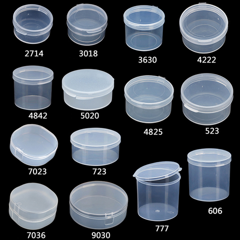 10pcs Round Clear Plastic Containers Beads Crafts Jewelry Display Storage Boxes Case ► Photo 1/6