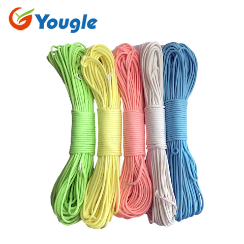 YOUGLE Glow in the dark Luminous Paracord Parachute Cord Lanyard Rope 100 ft (31m) 9 Strands Cores ► Photo 1/6