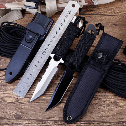 CS COLD Fixed Blade Knife Tactical Survival Paratrooper Leggings Diving Hunting Knife Stainless Knives with Plastic Scabbard ► Photo 1/6