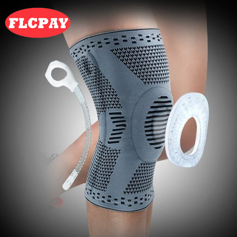 1 pcs Knee Patella Protector Brace Silicone Spring Knee Pad Basketball Running Compression Knee Sleeve Support Sports Kneepads ► Photo 1/6