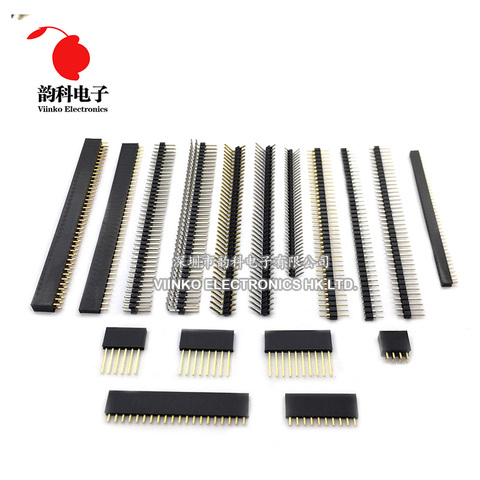 5pcs Gold Plated 2.54mm 40 Pin Single Row Male Round Pin Header Connector 1x40 40PIN ► Photo 1/1