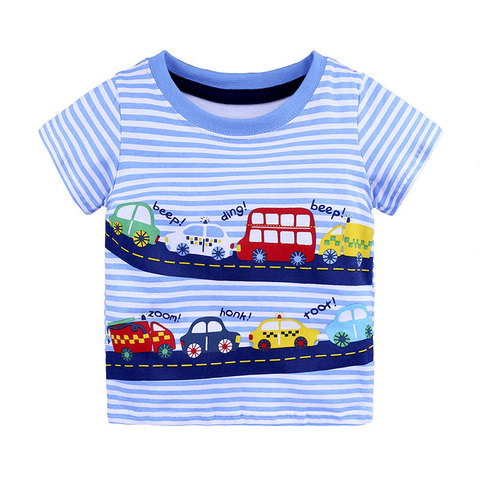 1-6Y Casual Fashion Summer Toddler Baby Boys Cotton Style Short Sleeve O-Neck Pullover Cartoon Print T-Shirts ► Photo 1/6