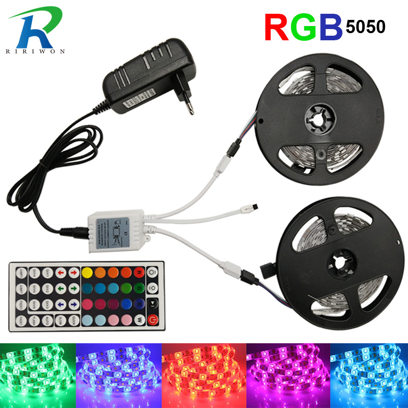 LED Strip Light RGB 5050 SMD 2835 Flexible Ribbon RGB Stripe 5M 10M 15M Full Kit 