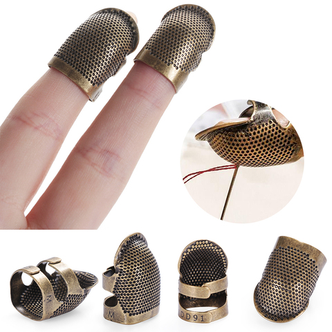 1/10pcs Vintage Gold Finger Protector Needle Thimble Antique Ring Handworking Metal Stitching DIY Crafts Sewing Accessories ► Photo 1/6
