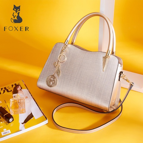 FOXER Brand Women Cow Leather Handbags Lady Simple  Shoulder Bag Luxury Crossbody Bags for Female Fashion High Quality Bags ► Photo 1/6
