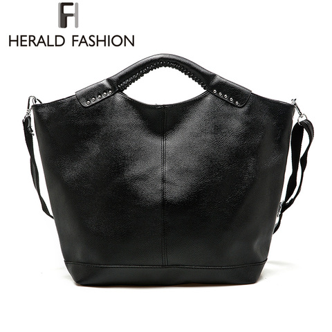 Herald Fashion Casual Hobos Bag Rivet Large Capacity Women Totes Bag Autumn and Winter PU Leather Shoulder Bag ► Photo 1/6