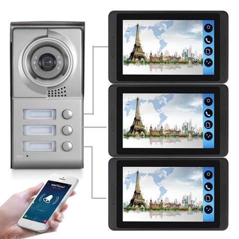 SmartYIBA APP Control Video Intercom 7 Inch LCD Wifi Wireless Video Door Phone Doorbell Visual Intercom KIT For 2/3 Apartment ► Photo 1/5