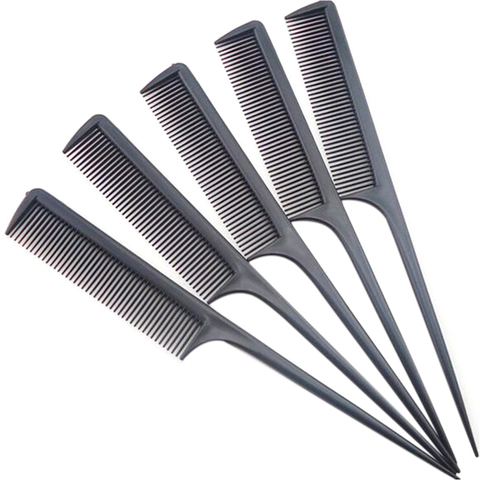 1PC/10PCS Portable Random Color Hair Comb Salon Brush Styling Hairdressing Tail Plastic Comb Set With Thin And Long Handle ► Photo 1/6