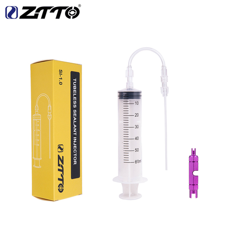 ZTTO MTB Mountain Road Bike Tubeless Sealant Injector For Bicycle Tubeless Tire UST Tyre No Inner Tubes Use With Valve Core Tool ► Photo 1/6