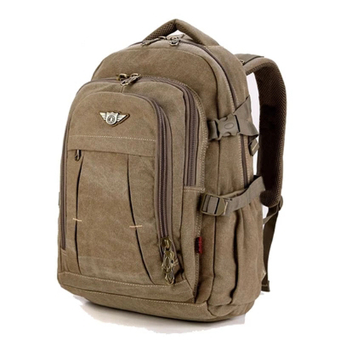 Man's Canvas Backpack Travel Schoolbag Male Backpack Men Large Capacity Rucksack Shoulder School Bag Mochila Escolar ► Photo 1/6