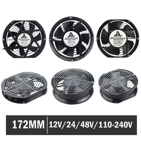 Gdstime Ball 170mm 172mm 172x51mm 172x25mm Cooling Fan 12V/24V/48V 110V 120V 220V 240V Axial Industry Fan W/Screw Protective net ► Photo 1/5