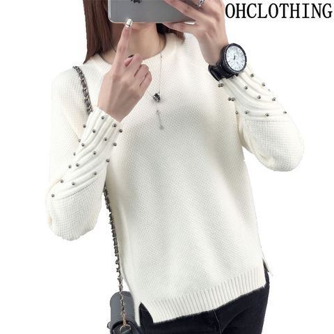 OHCLOTHING 2022 new spring Korean Short all-match winter sweater knitted shirt with long sleeves loose women sweater pullover ► Photo 1/4