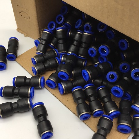 100pcs/pack PG Pneumatic fittings 2-way Straight connector diameter reduce for 8mm-6mm 6mm-4mm ► Photo 1/3