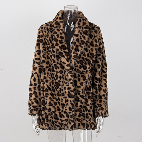 Leopard Coats 2022 New Women Faux Fur Coat Luxury Winter Warm Plush Jacket Fashion artificial fur Women's outwear High Quality ► Photo 1/6