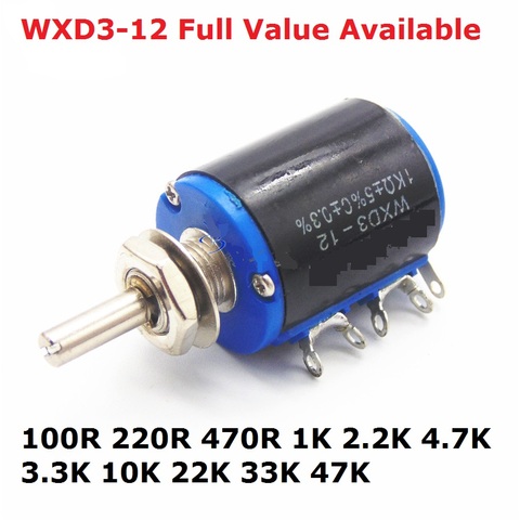 2PCS Precision multi turn potentiometer WXD3-12 1K 2.2K 3.3K 10K 4.7K 33K 100R 220R 47K 22K 470R Ohm ► Photo 1/1