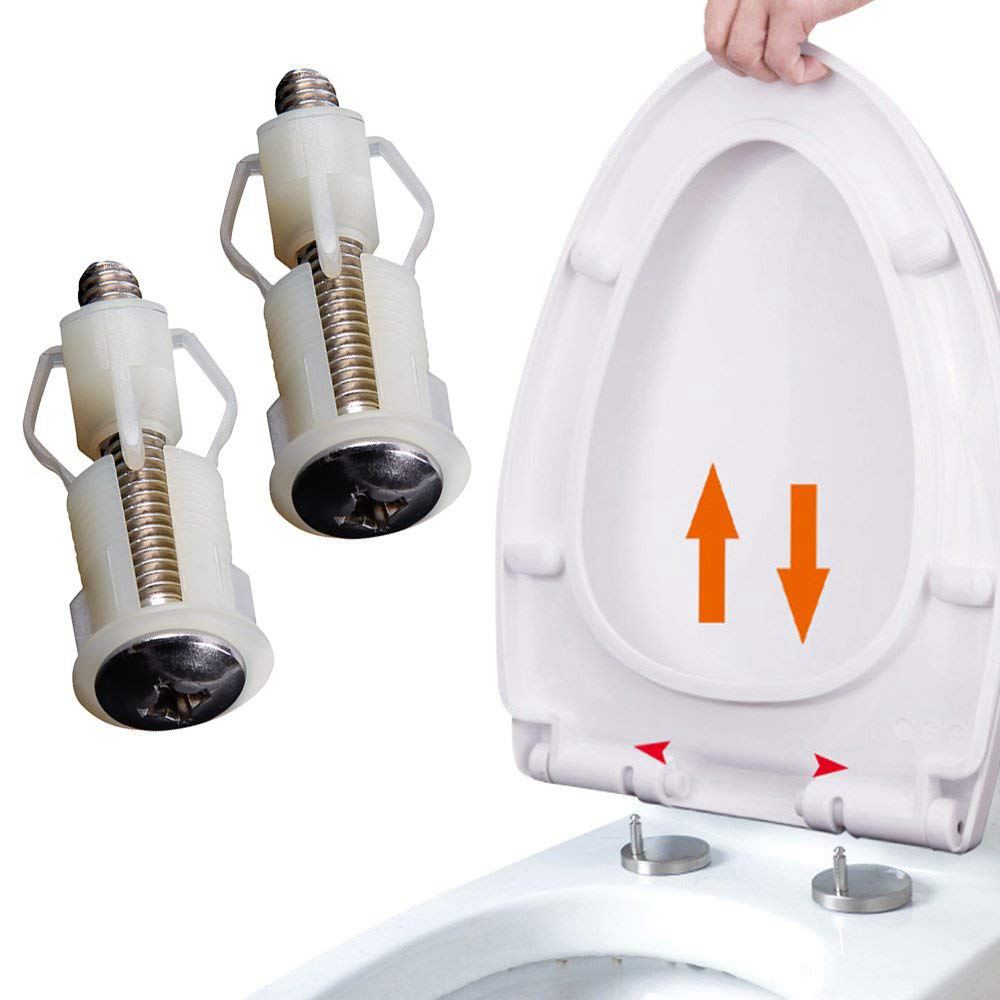Toilet Seat Hinges Screws Seats 2pcs Repair Tools WC DIY Hole Fixing 