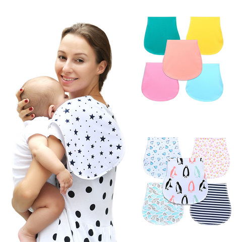 New Baby Burp Bibs Infant Baby Burp Cloths 100% Cotton Three Layers Waterproof Set Curved Absarbent Soft Baby Accessories ► Photo 1/6