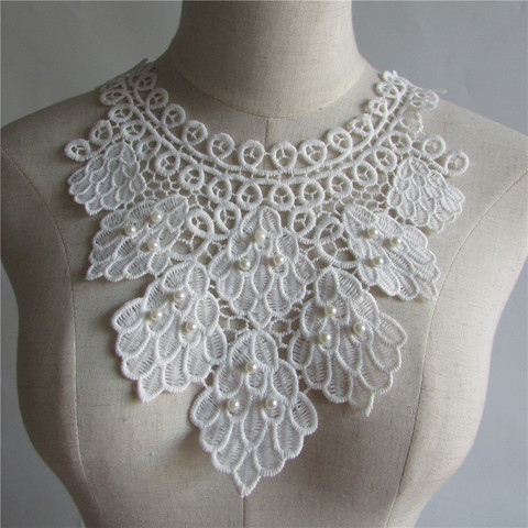 high quality white pearl embroidery lace collar DIY clothing sewing accessories Handicrafts 1pcs sell Free shipping ► Photo 1/5