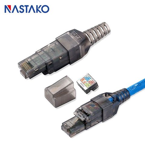 Toolfree RJ45 Cat6 Connector UTP Network toolless Cat6 Modular Plug Compatible with Cat5 Cat5e Cat6 Jack Lan ethernet Cable ► Photo 1/6